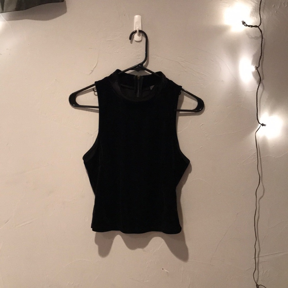 ASTR Racerback, Turtle Neck, Velvet Cropped Top M